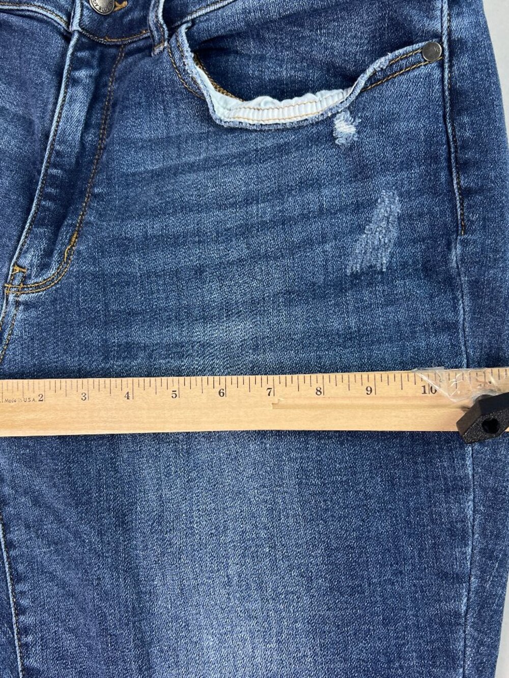 Judy Blue Jeans Women's Plus 34x28* Slim High Rise Blue Distressed Denim Tag 14W - Picture 14 of 16